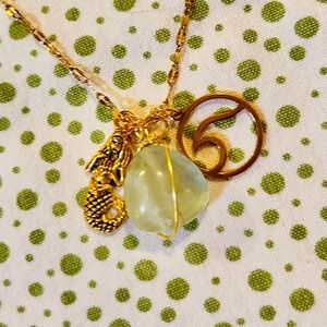 Green Fluorite Gold Pendant Necklace